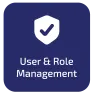 Dunkelblaues Icon "User & Role Management"